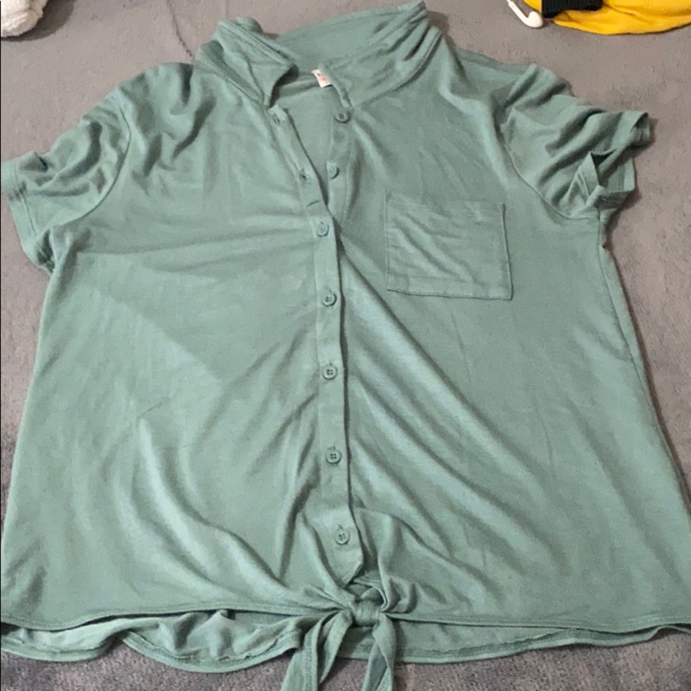 Teal Button Up